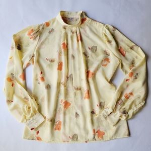 Stuart Lane Vintage High Collar Blouse